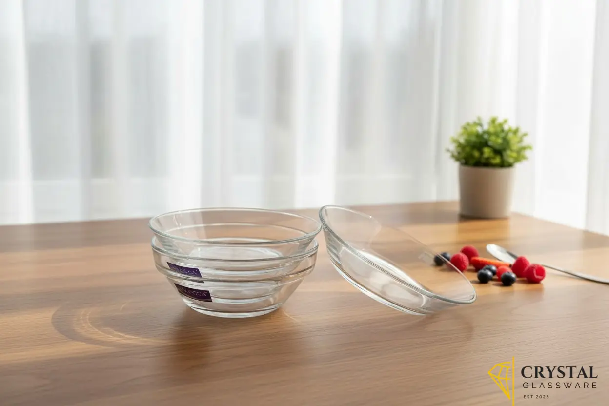 set of 6 clear glass deep soup plates 9 inch dinner plates 